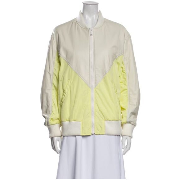 YS ARMY Womens Green Color Block Zip Up Winter Jacket Coat 40 - Picture 1 of 2